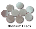 High Purity (99.999%) Rhenium Disc