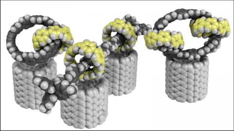 Chemists have found a way to make carbon-based molecules with a unique structural feature: interlocking rings